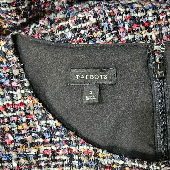 Talbots Tweed Fringe Wool Blend Sleeveless Dress womens size 2 - Picture 8 of 8